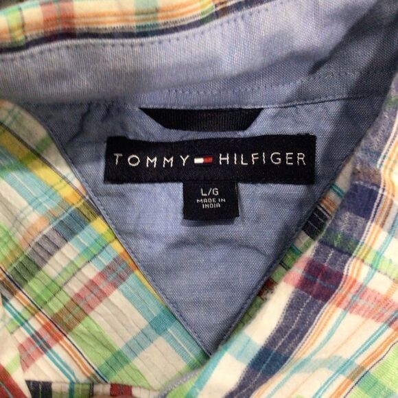 Tommy Hilfiger Size Large Casual Button Down Shirt, Multicolor - Picture 3 of 8